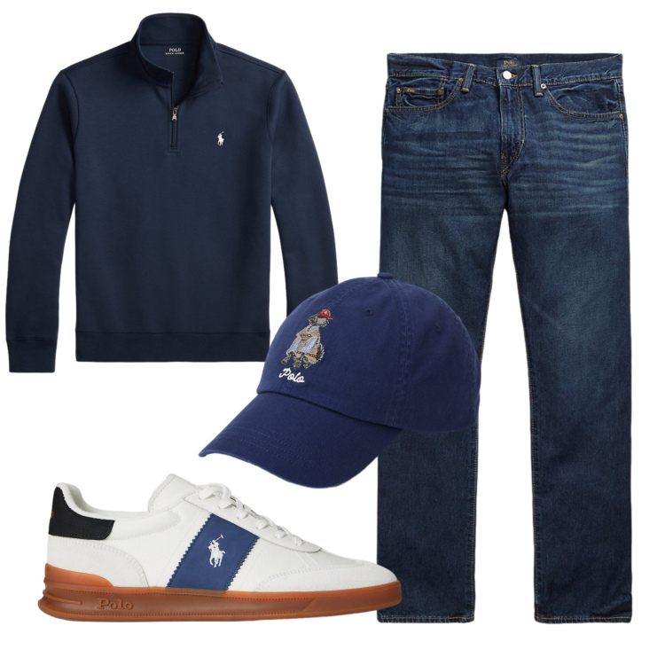 Outfit uomo - Total look #2277641. Stile Casual per Tutti i giorni. Abbinamento con jeans dritti, pullovers, cappelli, sneakers.