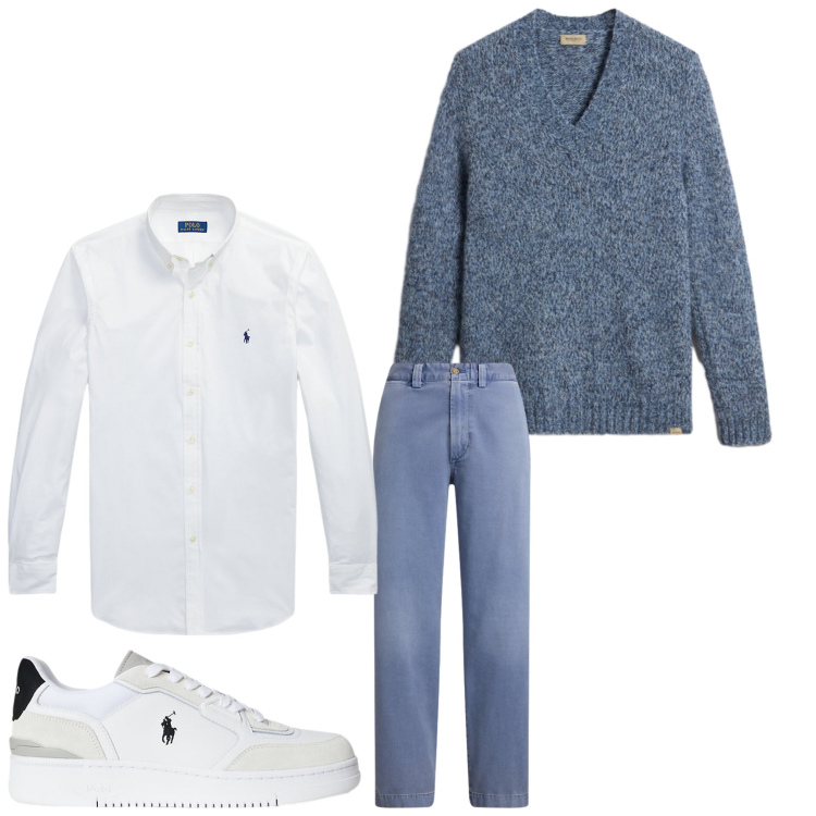 Outfit uomo - Il mio stile. Stile Business/Elegante per Serata speciale. Abbinamento con pullovers, camicie, pantaloni, sneakers.