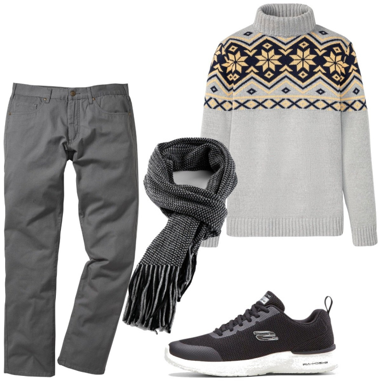 Outfit homme - Urban #5318. Style Urban pour Tous les jours. Assortir avec pantalon , écharpes, sneakers, pulls.