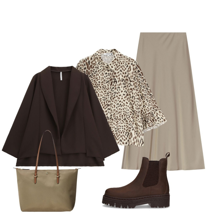 Outfit donna - Riunione di lavoro. Stile Chic per Ufficio. Abbinamento con camicie, blazer, gonne lunghe, borse tote, stivaletti chelsea.