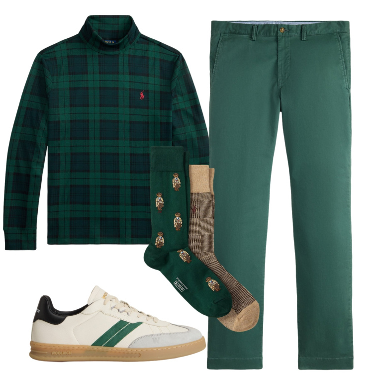 Outfit uomo - Total look #2277857. Stile Casual per Tutti i giorni. Abbinamento con sneakers, maglieria, calzini, pantaloni chino.