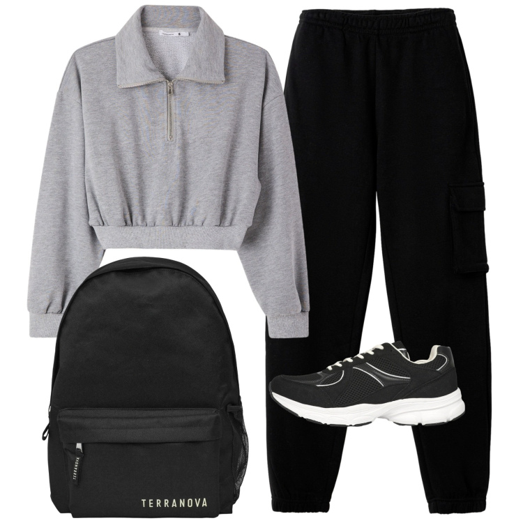 Outfit donna - Total look #2277881. Stile Urban per Tutti i giorni. Abbinamento con zaini, sneakers, pantaloni, felpe.