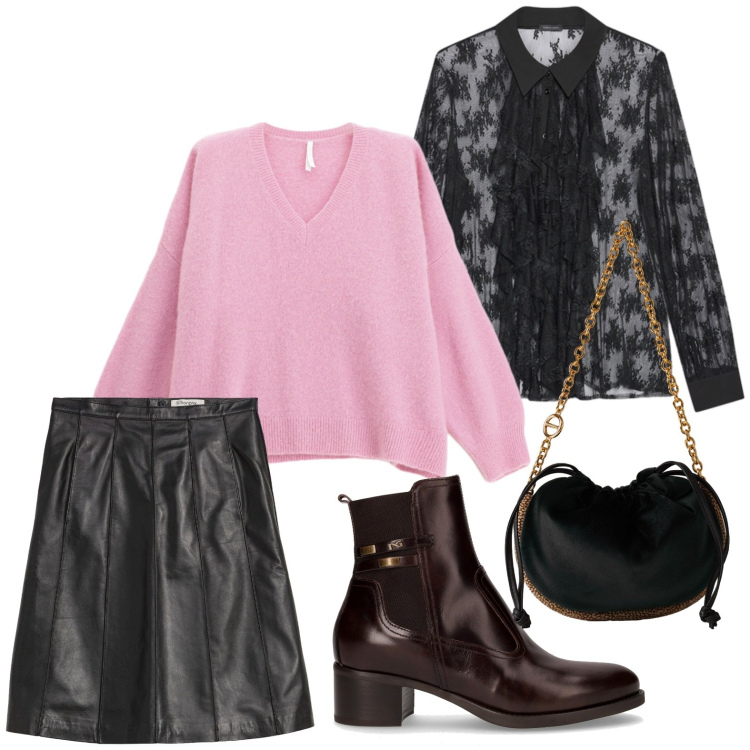 Outfit donna - Il pull molto caldo. Stile Casual per Tutti i giorni. Abbinamento con gonne, maglieria, borse a spalla, stivaletti, camicie.