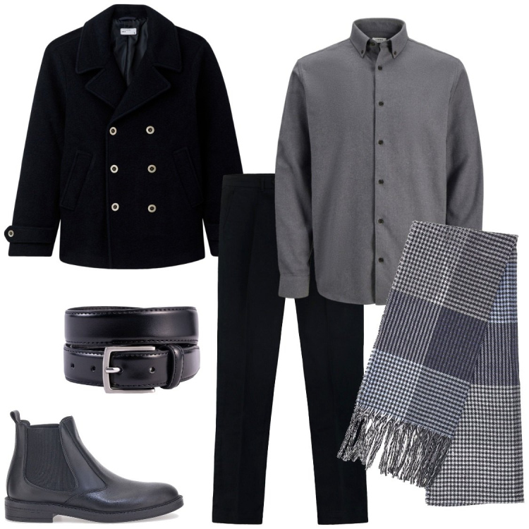 Outfit uomo - Fumo di Londra. Stile Urban per Tutti i giorni. Abbinamento con camicie, cappotti, sciarpe, stivali e stivaletti, cinture, pantaloni.