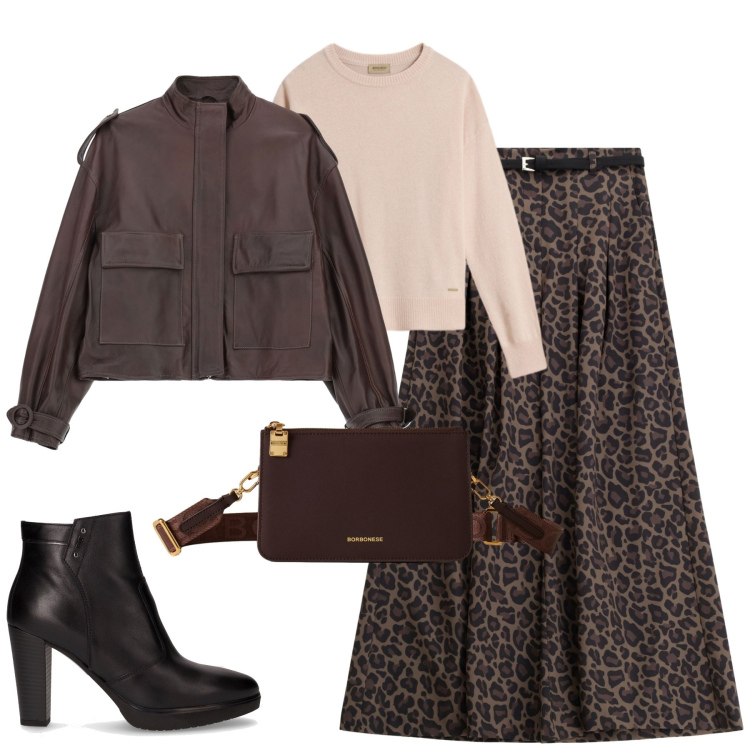 Outfit donna - City. Stile Urban per Tutti i giorni. Abbinamento con pantaloni, giacche, maglieria, borse a tracolla, stivaletti.