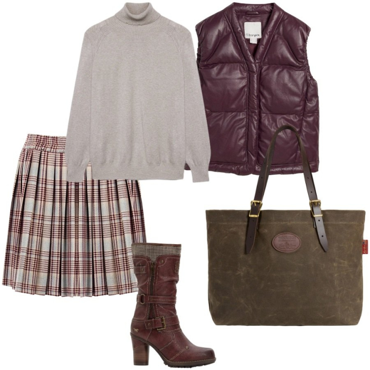 Outfit donna - In mini. Stile Casual chic per Tutti i giorni. Abbinamento con piumini, stivali, minigonne, borse tote, maglieria.
