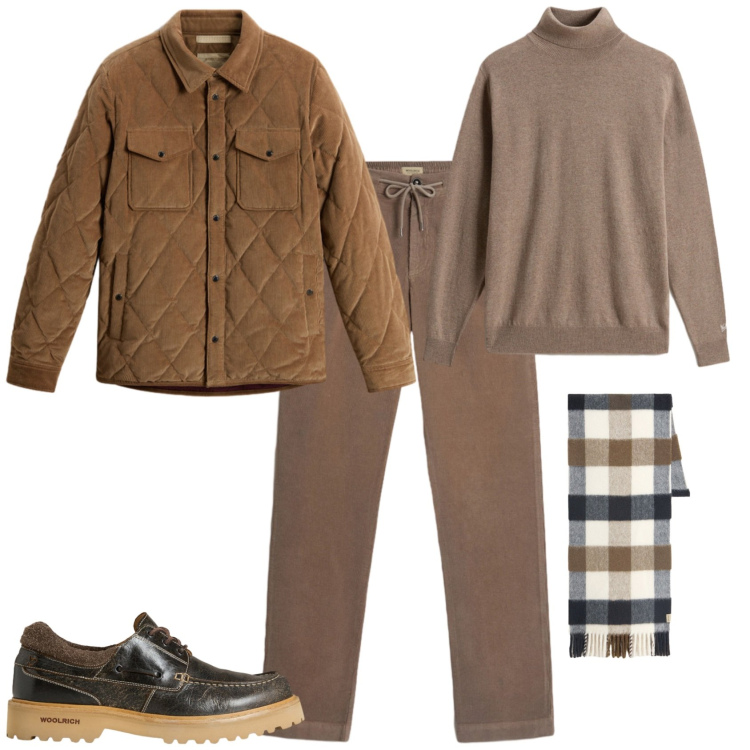 Outfit uomo - Total look #2278455. Stile Trendy per Tutti i giorni. Abbinamento con pantaloni, maglieria, scarpe stringate, sciarpe, giacche.