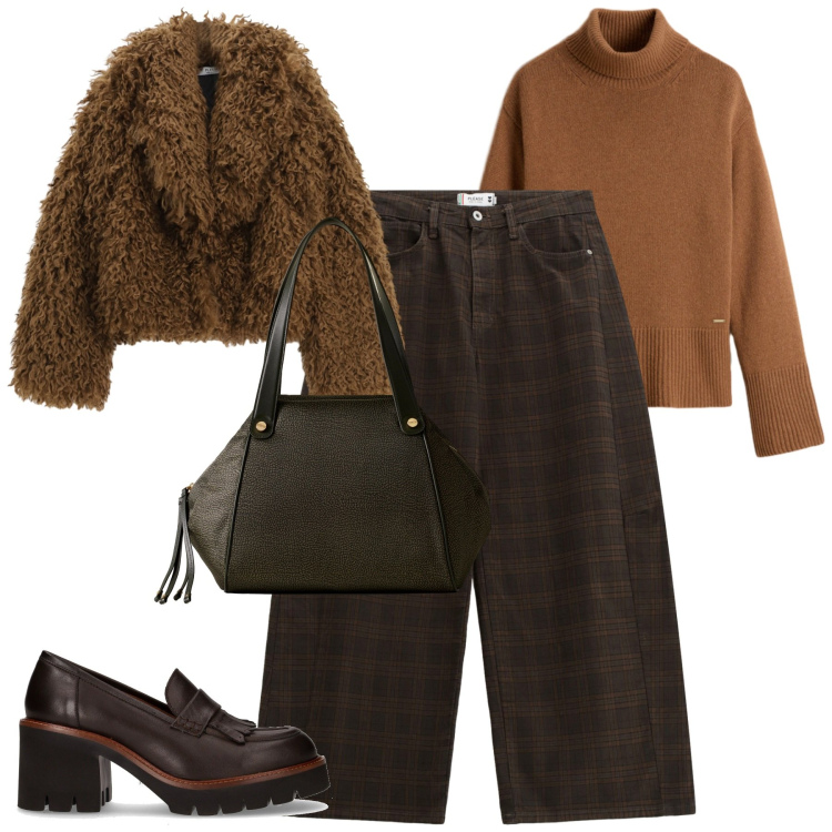 Outfit donna - Total look #2278550. Stile Casual chic per Tutti i giorni. Abbinamento con pantaloni, blazer, maglieria, shopping bag, décolleté.