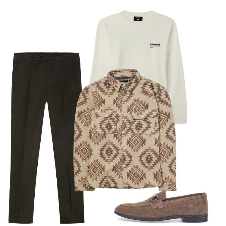 Outfit uomo - Novembre. Stile Casual per Tutti i giorni. Abbinamento con cappotti, felpe, scarpe stringate, pantaloni chino.