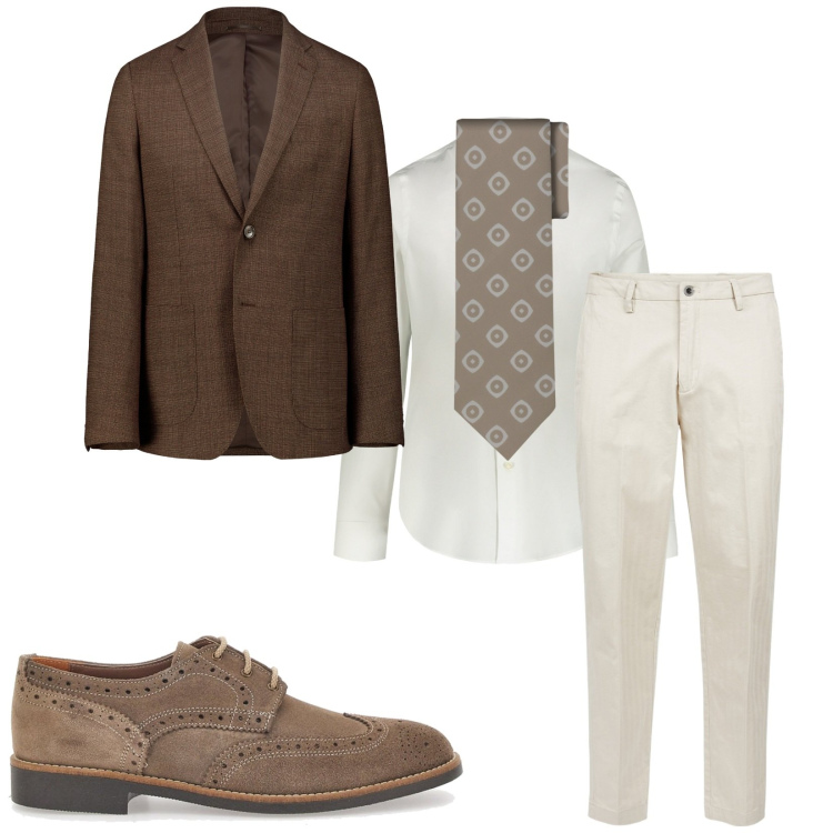 Outfit uomo - Total look #2278626. Stile Business/Elegante per Cerimonia. Abbinamento con camicie, scarpe stringate, cravatte, pantaloni, giacche.