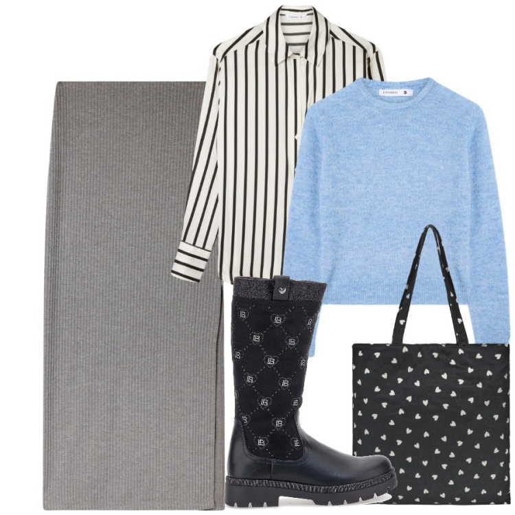 Outfit donna - Maglioncino morbido. Stile Minimal per Tutti i giorni. Abbinamento con borse tote, gonne lunghe, camicie, maglieria, stivali.