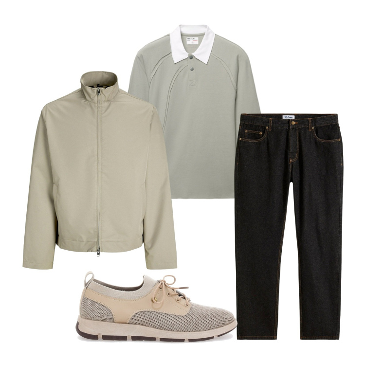 Outfit uomo - Total look #2278832. Stile Urban per Tutti i giorni. Abbinamento con jeans dritti, giacche, polo, scarpe stringate.