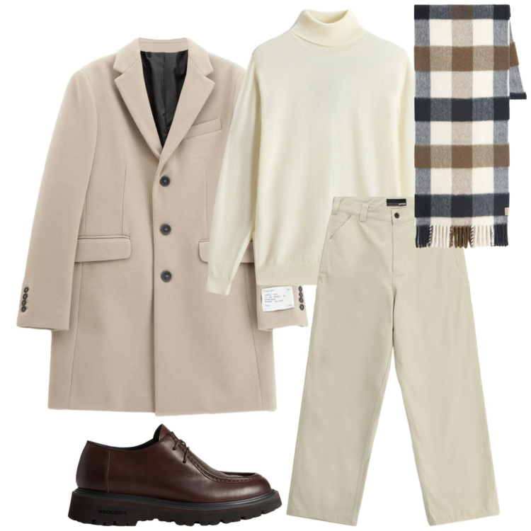 Outfit uomo - Total look #2278840. Stile Business/Elegante per Serata speciale. Abbinamento con maglieria, scarpe stringate, sciarpe, cappotti, pantaloni.