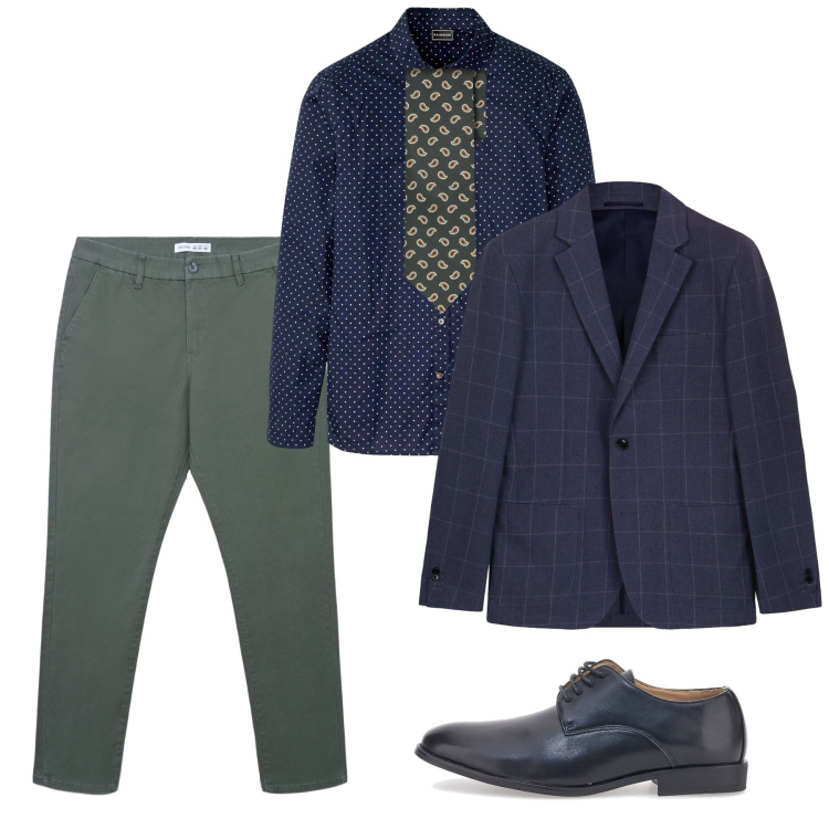 Outfit uomo - Trendy dandy. Stile Trendy per Tutti i giorni. Abbinamento con camicie, pantaloni chino, cravatte, scarpe stringate, giacche.
