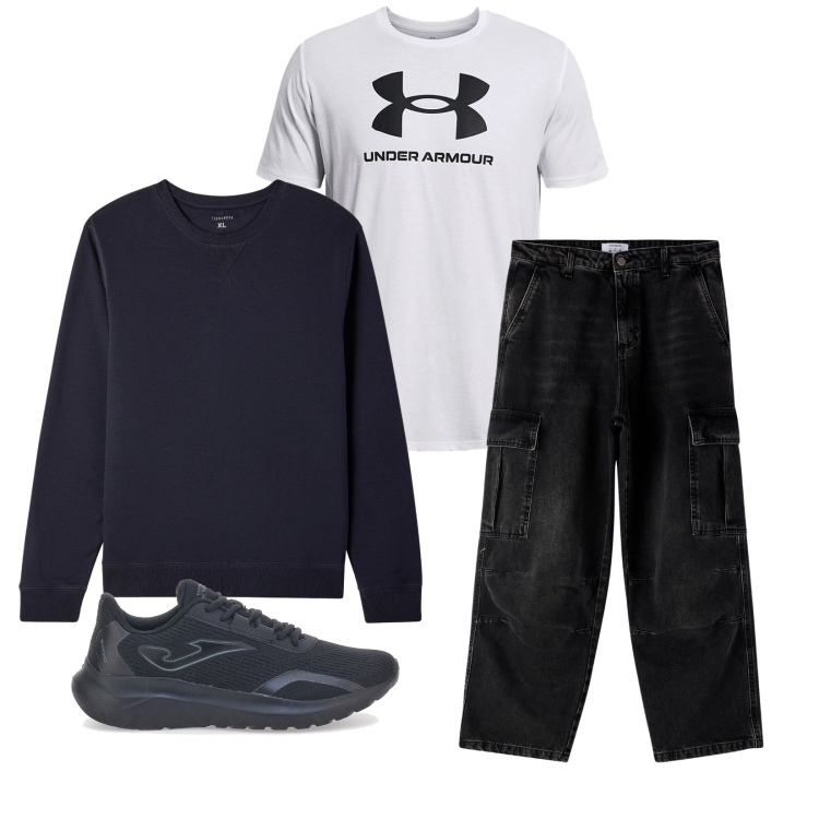 Outfit uomo - Total look #2278904. Stile Casual per Tutti i giorni. Abbinamento con felpe, jeans, maglieria, sneakers.