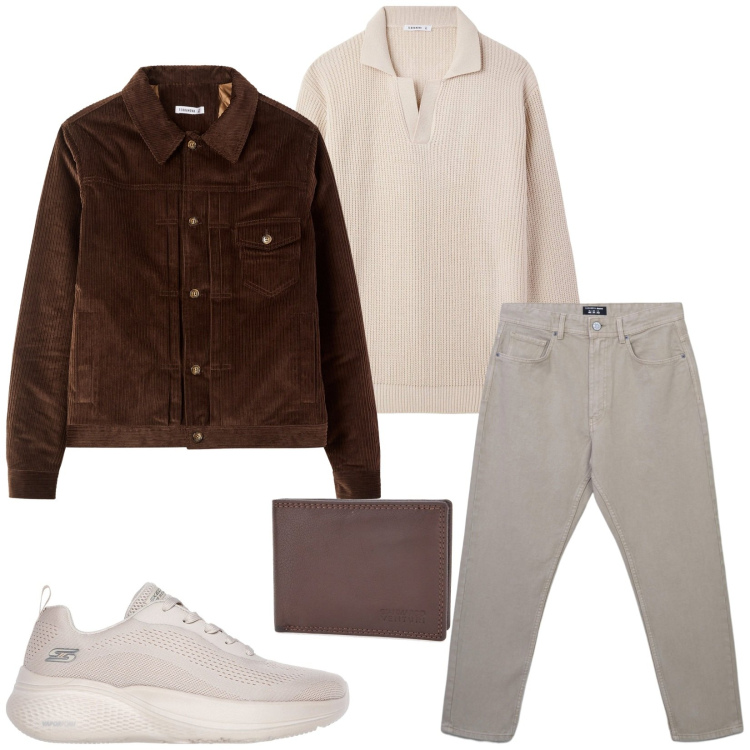 Outfit uomo - Total look #2279100. Stile Urban per Tutti i giorni. Abbinamento con jeans, maglieria, cappotti, sneakers, portafogli.