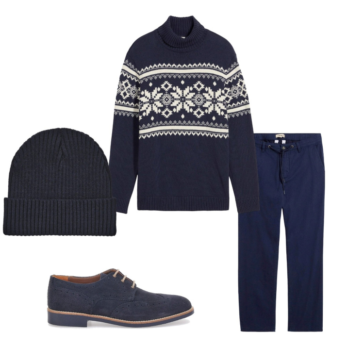 Outfit uomo - Total look #2279192. Stile Casual per Tutti i giorni. Abbinamento con pantaloni chino, maglieria, berretti, scarpe stringate.