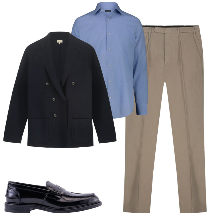 Outfit uomo - City. Stile Business/Elegante per Tutti i giorni. Abbinamento con camicie, scarpe stringate, pantaloni, giacche.