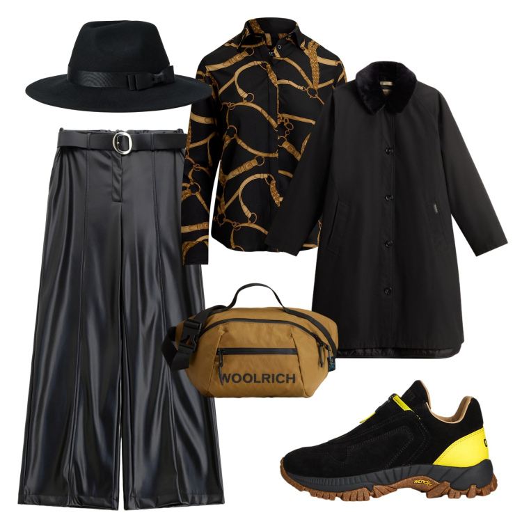 Outfit donna - In viaggio!. Stile Mannish per Tutti i giorni. Abbinamento con pantaloni, cappotti, borse a tracolla, sneakers, cappelli, camicie.