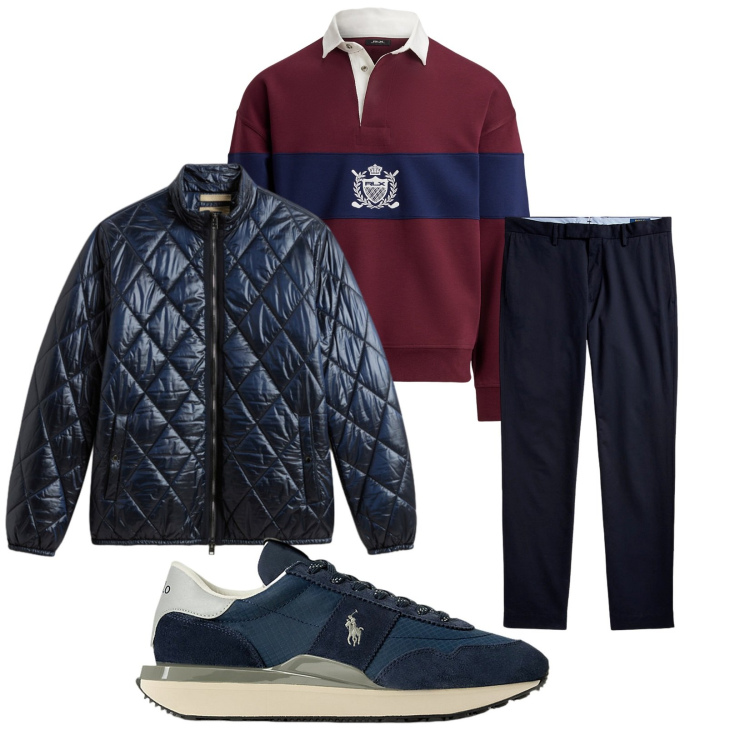 Outfit uomo - Total look #2279600. Stile Trendy per Tutti i giorni. Abbinamento con pantaloni chino, sneakers, felpe, giacche.