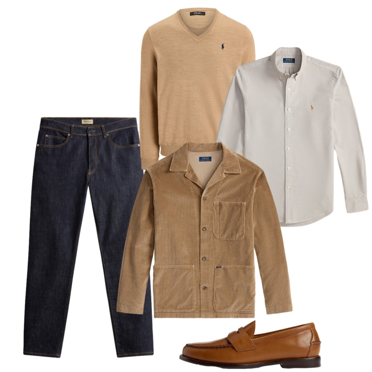 Outfit uomo - Capi easy. Stile Casual per Tutti i giorni. Abbinamento con scarpe stringate, camicie, maglieria, giacche, pantaloni.