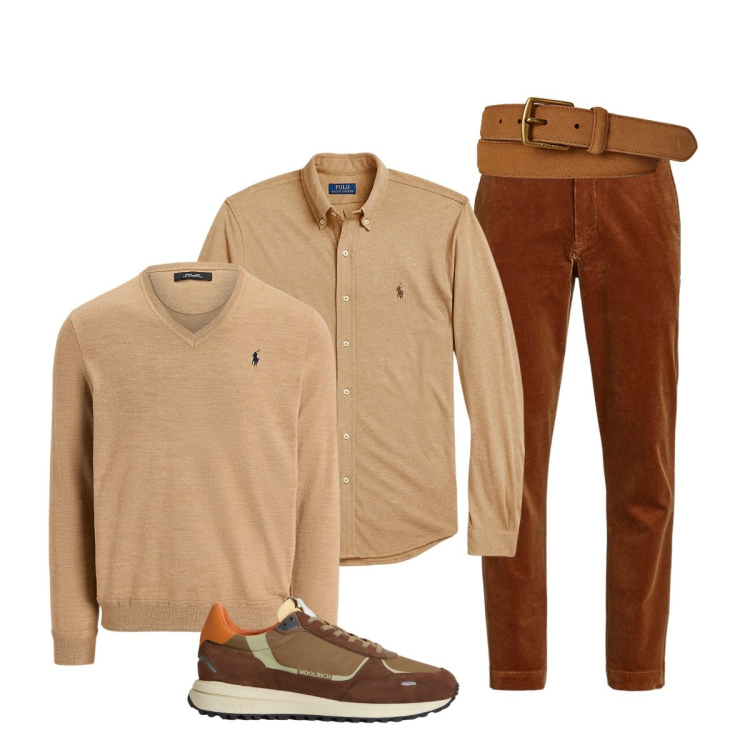 Outfit uomo - In ufficio. Stile Trendy per Ufficio. Abbinamento con camicie, pantaloni, cinture, maglieria, sneakers.