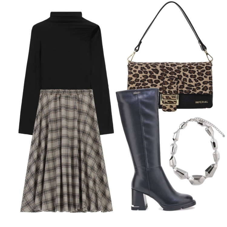 Outfit donna - Vintage i love you. Stile 70s per Tutti i giorni. Abbinamento con gonne longuette, borse a spalla, pullovers, stivali, ciondoli.