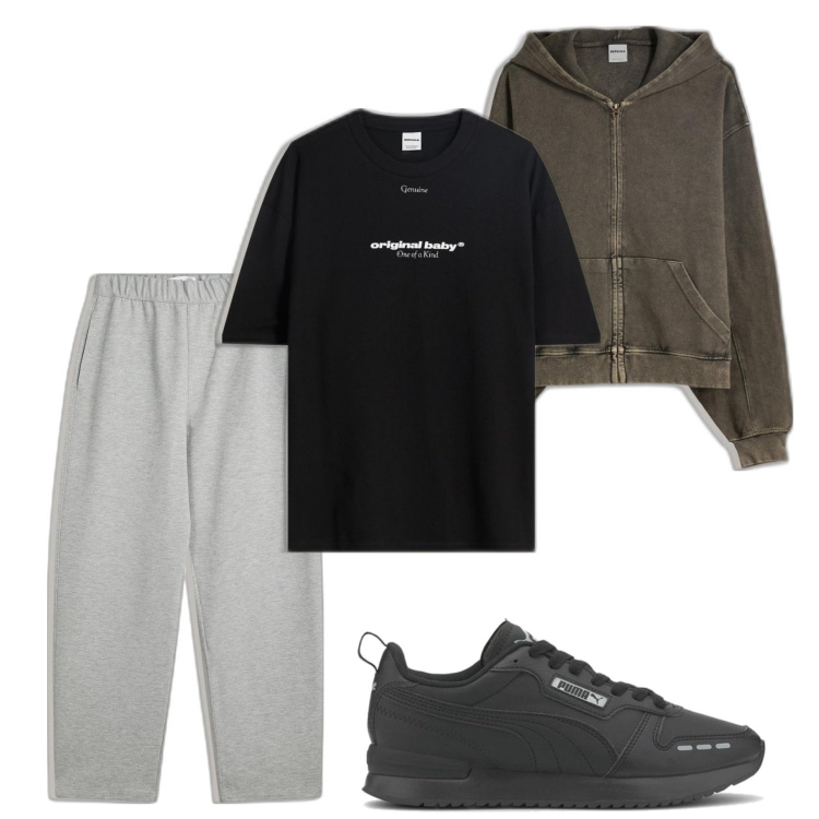 Outfit hombre - Casual look. Estilo Casual para Todos los días. Combinación con pantalones, sneakers, sudaderas, camiseta.