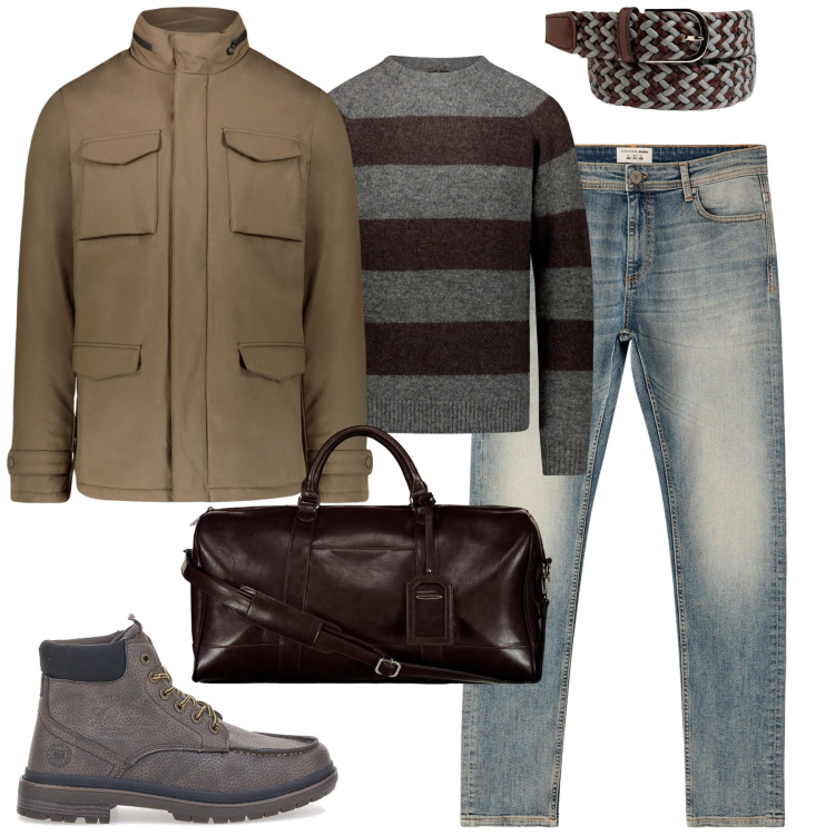 Outfit uomo - La giacca imbottita. Stile Urban per Tutti i giorni. Abbinamento con jeans skinny, stivali e stivaletti, maglieria, borse sportive, piumini, cinture.
