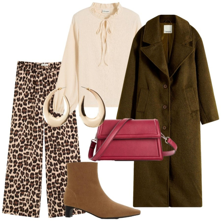 Outfit donna - bonprix - SINGLES\' DAY. Stile Chic per Serata fuori. Abbinamento con stivaletti, pantaloni a palazzo, bluse, cappotti, orecchini, borse a tracolla.