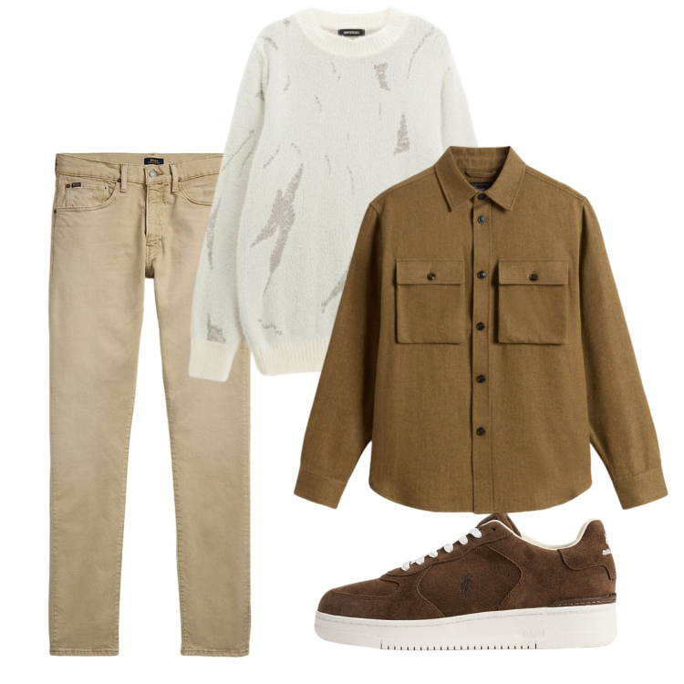 Outfit uomo - Autunno. Stile Casual per Tutti i giorni. Abbinamento con maglieria, jeans, sneakers, cappotti.