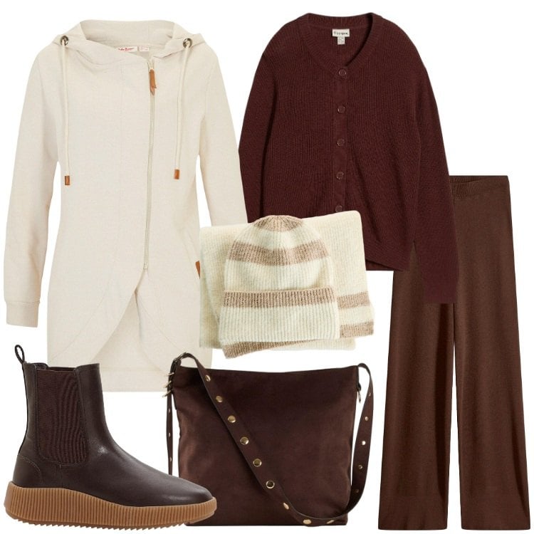 Outfit donna - bonprix - SINGLES\' DAY. Stile Basic per Tutti i giorni. Abbinamento con blazer, shopping bag, pantaloni, cardigans, stivaletti chelsea, sciarpe.