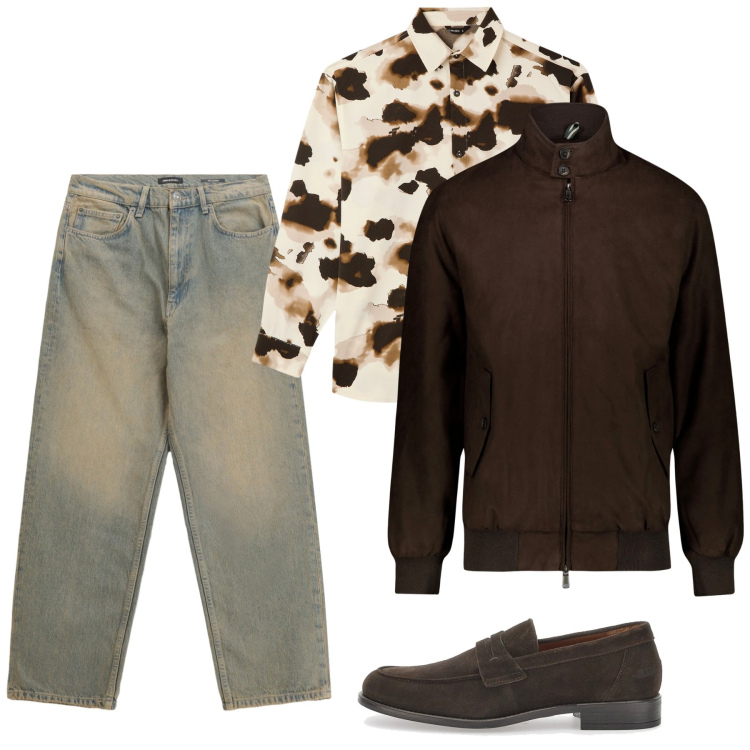 Outfit uomo - Novembre. Stile Casual per Tutti i giorni. Abbinamento con camicie, jeans, scarpe stringate, giacche.