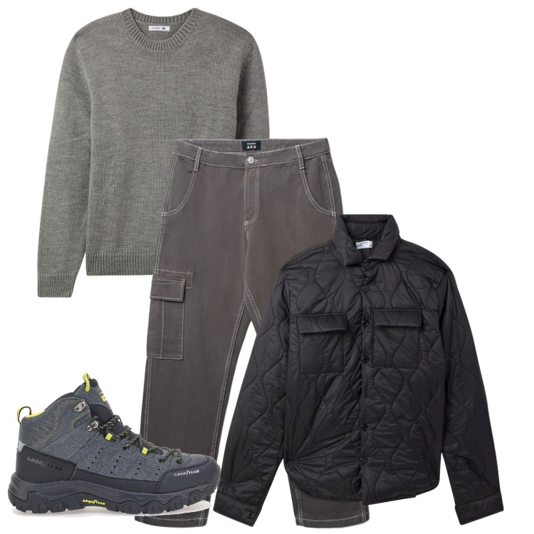 Outfit uomo - Cargo. Stile Casual per Tutti i giorni. Abbinamento con pantaloni cargo, giacche, maglieria, stivali e stivaletti.