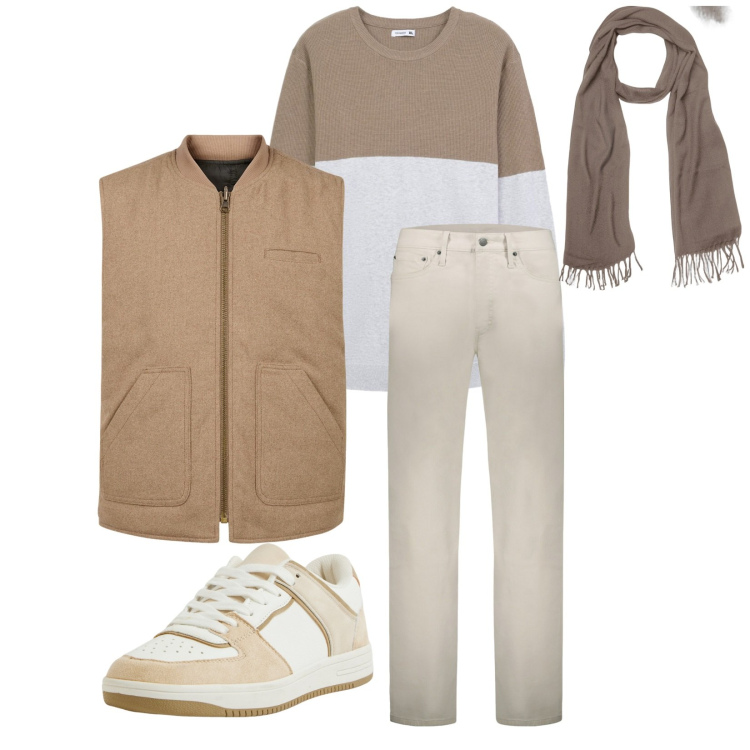 Outfit uomo - Total look #2280311. Stile Casual per Tutti i giorni. Abbinamento con sneakers, maglieria, pantaloni, piumini, sciarpe.