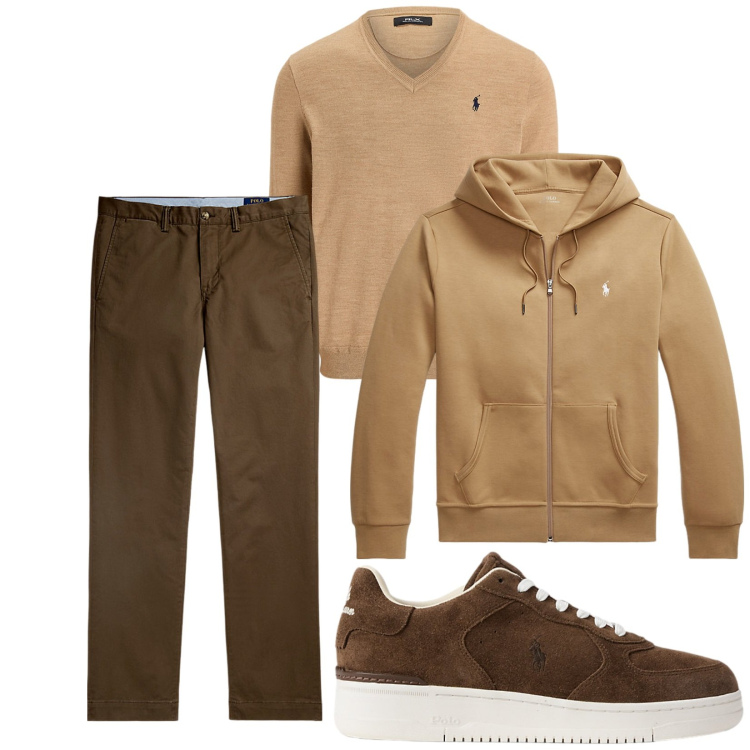 Outfit uomo - Total look #2280326. Stile Casual per Tutti i giorni. Abbinamento con felpe, pantaloni chino, sneakers, maglieria.
