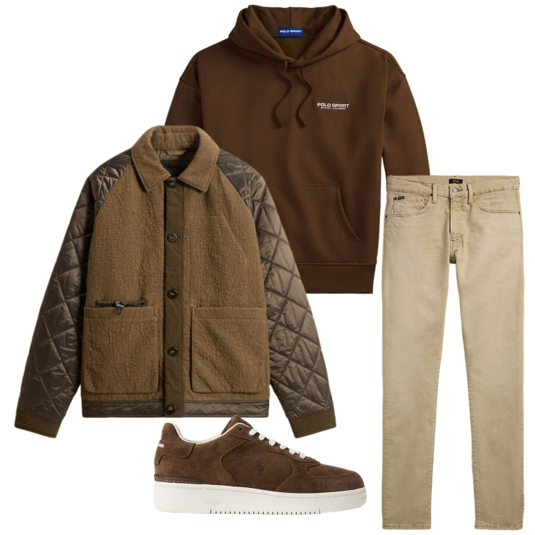 Outfit uomo - Total look #2280368. Stile Trendy per Tutti i giorni. Abbinamento con jeans, sneakers, felpe con cappuccio, giacche.