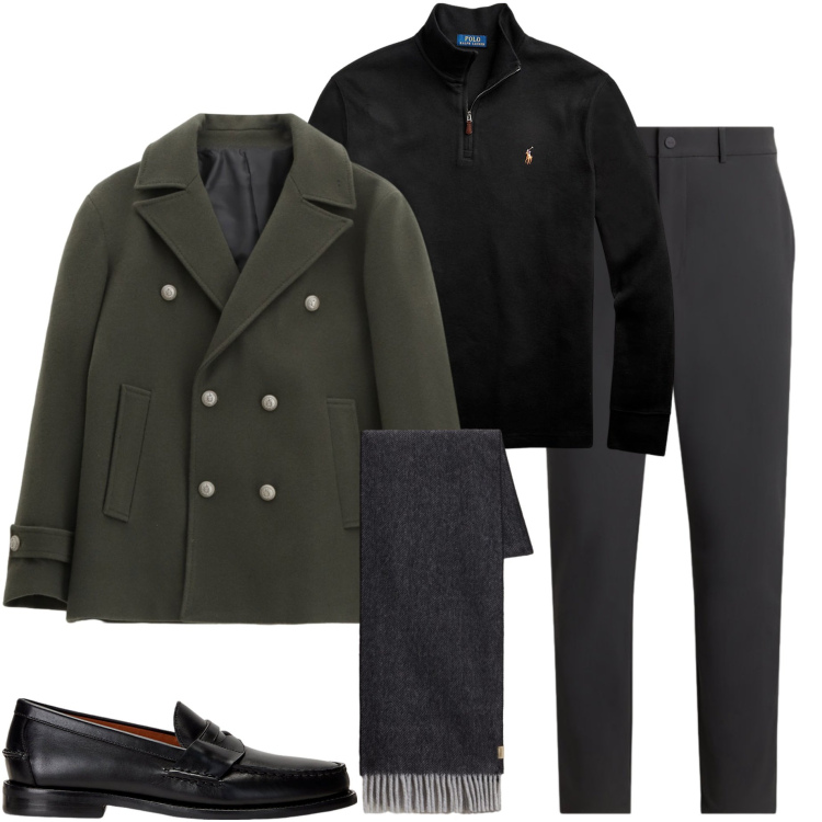 Outfit uomo - Urban a novembre. Stile Urban per Tutti i giorni. Abbinamento con cappotti, scarpe stringate, pullovers, pantaloni, sciarpe.