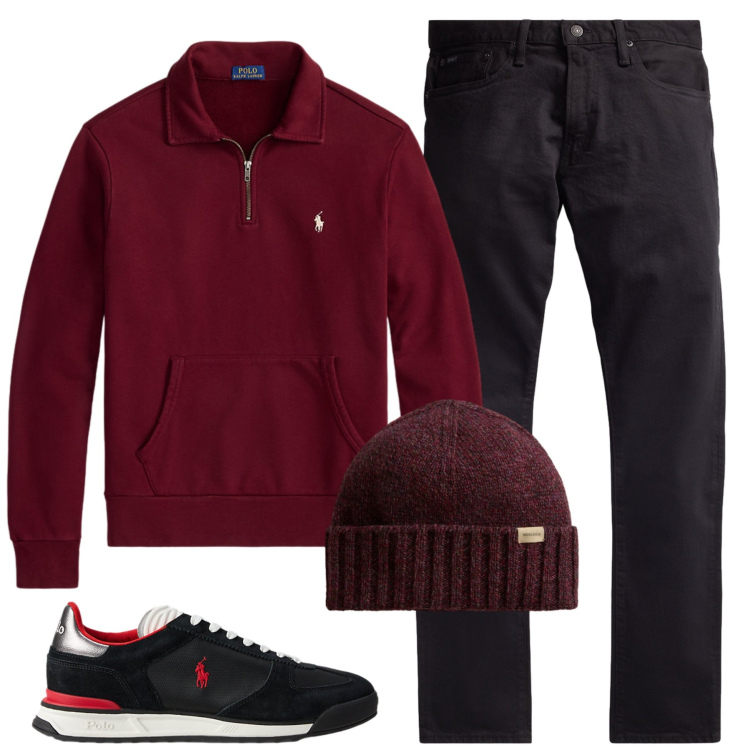 Outfit uomo - Felpa e jeans. Stile Casual per Tutti i giorni. Abbinamento con sneakers, felpe, jeans, berretti.