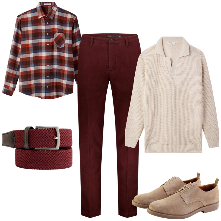 Outfit uomo - Pantaloni in fustagno. Stile Trendy per Serata speciale. Abbinamento con camicie, maglieria, pantaloni, scarpe stringate, cinture.