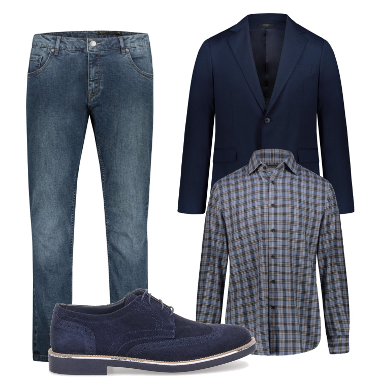 Outfit uomo - Total look #2280500. Stile Casual per Tutti i giorni. Abbinamento con scarpe stringate, jeans, abiti, camicie.