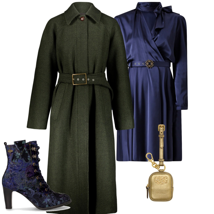 Outfit donna - Black Friday chic. Stile Chic per Serata fuori. Abbinamento con vestiti corti, pochette, stivaletti, cappotti.