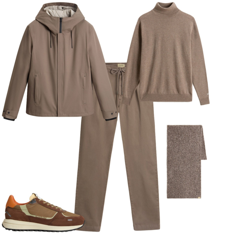 Outfit uomo - Total look #2280625. Stile Trendy per Tutti i giorni. Abbinamento con sneakers, maglieria, pantaloni, sciarpe, giacche.