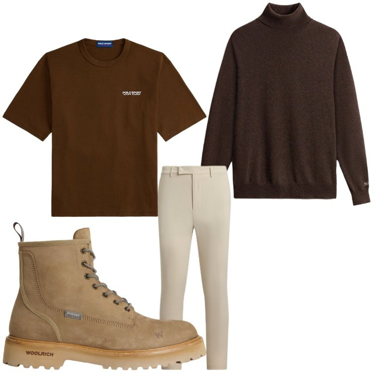 Outfit uomo - Il mio stile. Stile Casual per Tutti i giorni. Abbinamento con pantaloni, t-shirt, anfibi, maglieria.