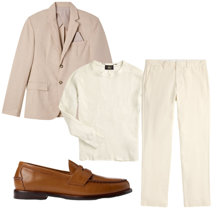 Outfit uomo - Total look #2280963. Stile Trendy per Serata speciale. Abbinamento con giacche, maglieria, scarpe stringate, pantaloni chino.