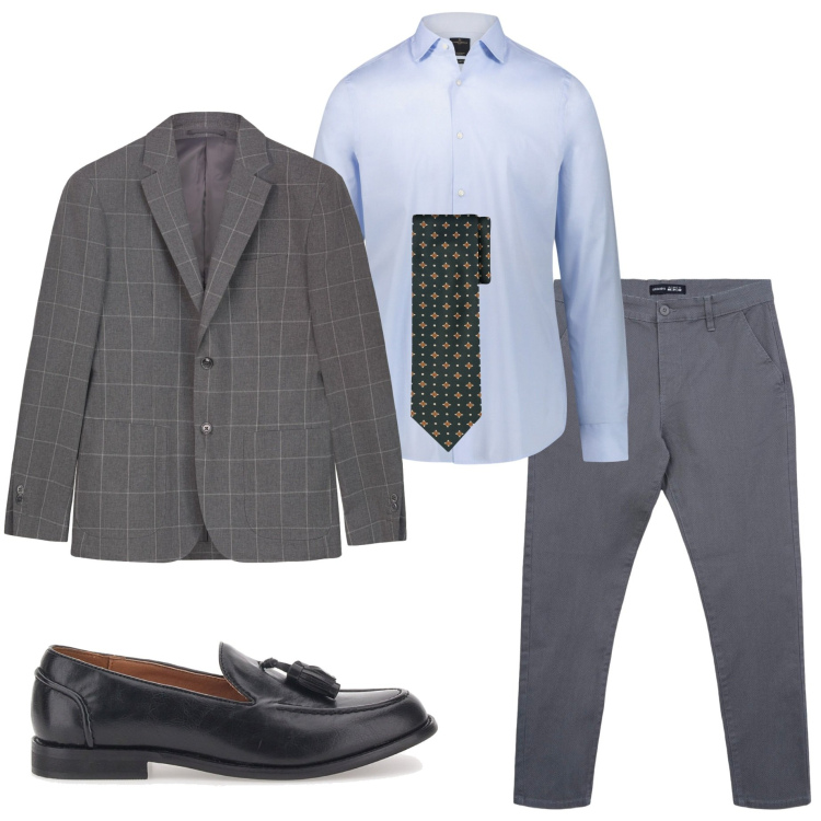 Outfit uomo - Cerimonia a novembre. Stile Business/Elegante per Cerimonia. Abbinamento con pantaloni chino, giacche, camicie, scarpe stringate, cravatte.