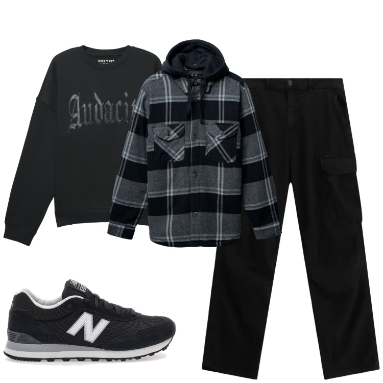 Outfit uomo - Novembre casual. Stile Casual per Tutti i giorni. Abbinamento con giacche, felpe, pantaloni cargo, sneakers.