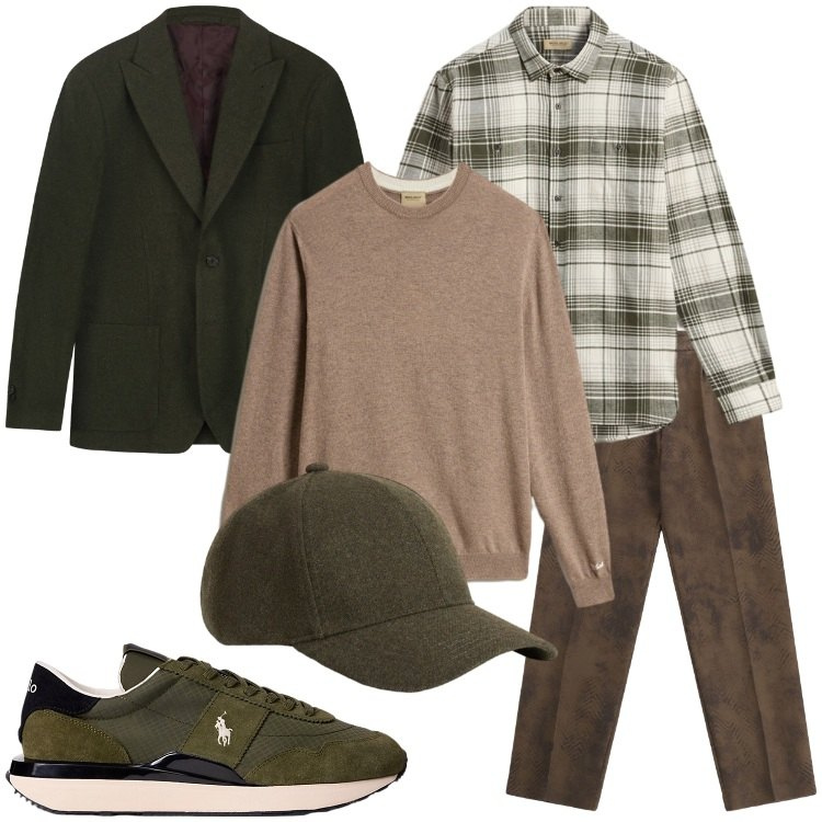 Outfit uomo - Novembre in tweed. Stile Trendy per Tutti i giorni. Abbinamento con pantaloni, sneakers, cappelli, camicie, maglieria, giacche.