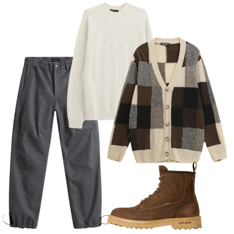 Outfit uomo - Novembre trendy over. Stile Trendy per Tutti i giorni. Abbinamento con pullovers, cardigans, anfibi, pantaloni.