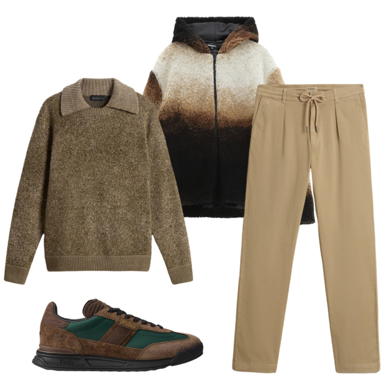 Outfit uomo - Total look #2281375. Stile Trendy per Tutti i giorni. Abbinamento con giacche, sneakers, pantaloni, maglieria.